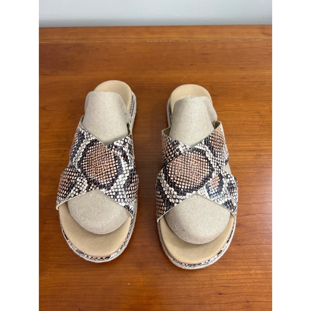 Vince Camuto Rickert Snakeskin Embossed Leather‎ Espadrille Platform Sandals 8M